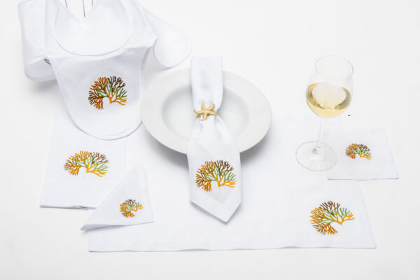 Groove Coral Napkin Set - Image 2
