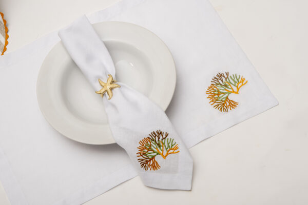 Groove Coral Placemat & Napkin Set
