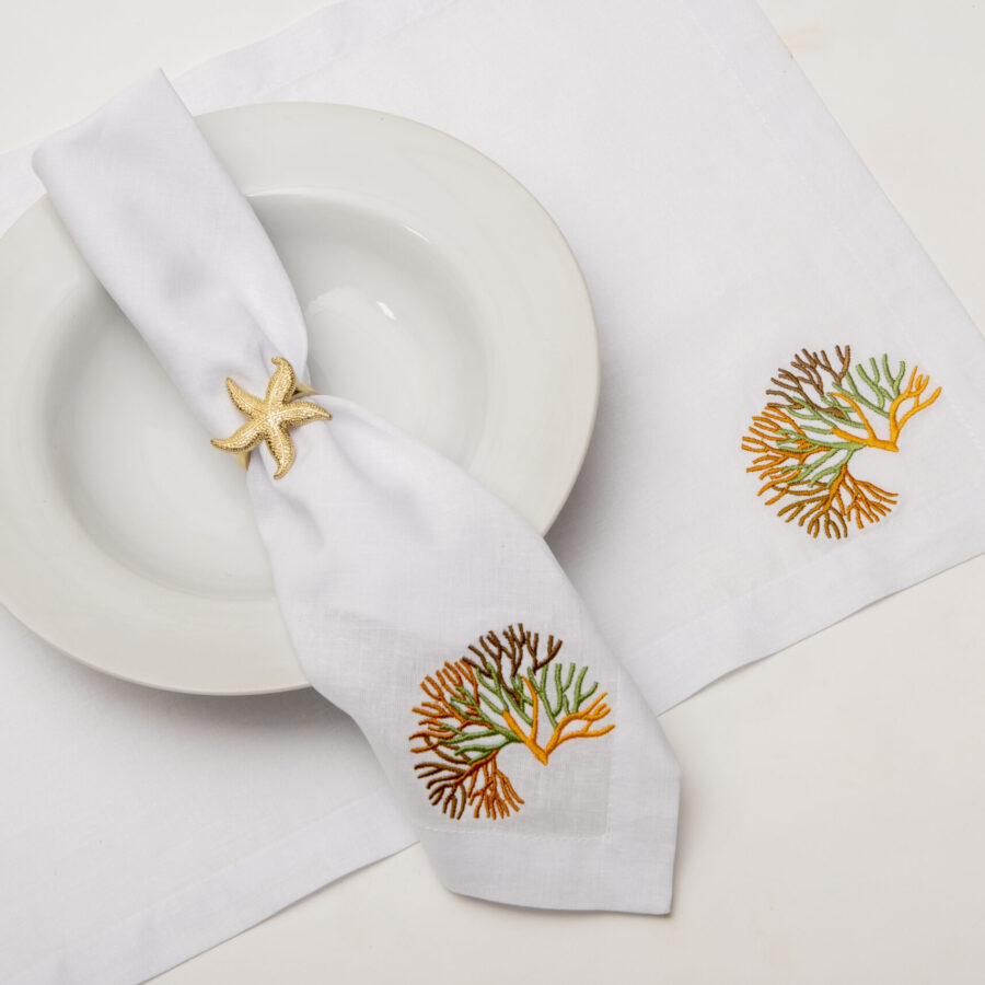 Grove Coral Placemat & Napkin Set
