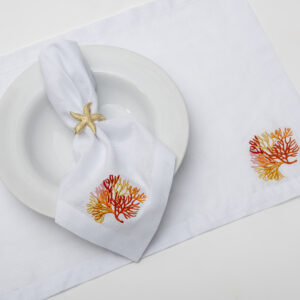 Sunset Coral Placemat & Napkin Set