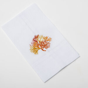 Sunset Coral Guest Towel