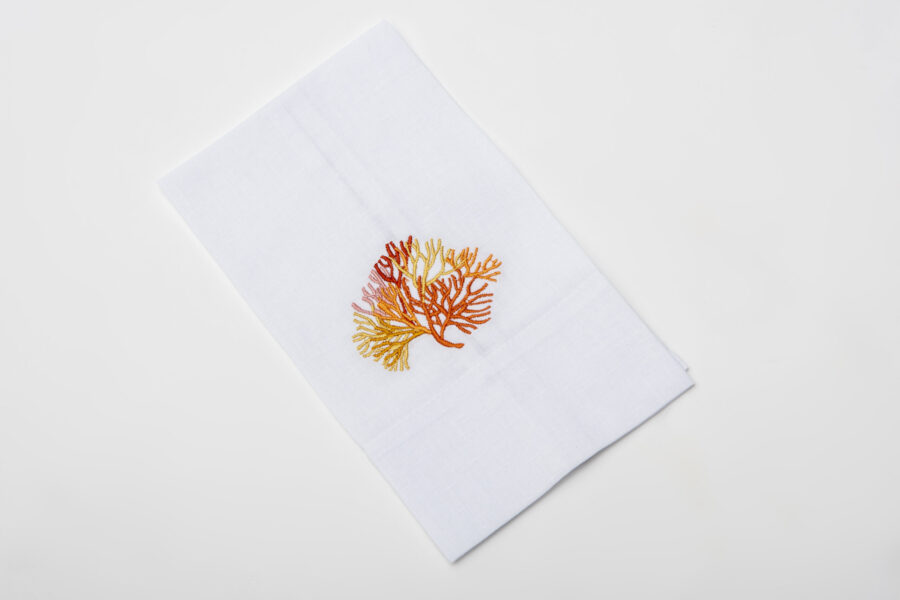 Sunset Coral Guest Towel