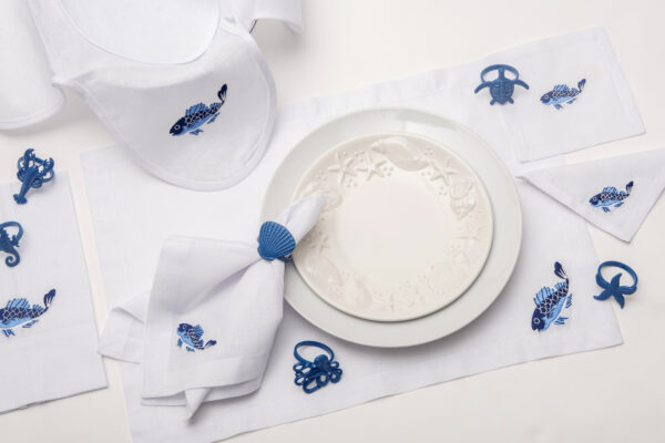 Fish Linen Coasters - Image 2