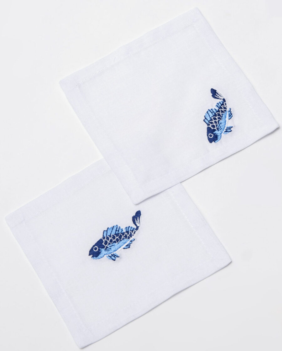 Fish Linen Coasters