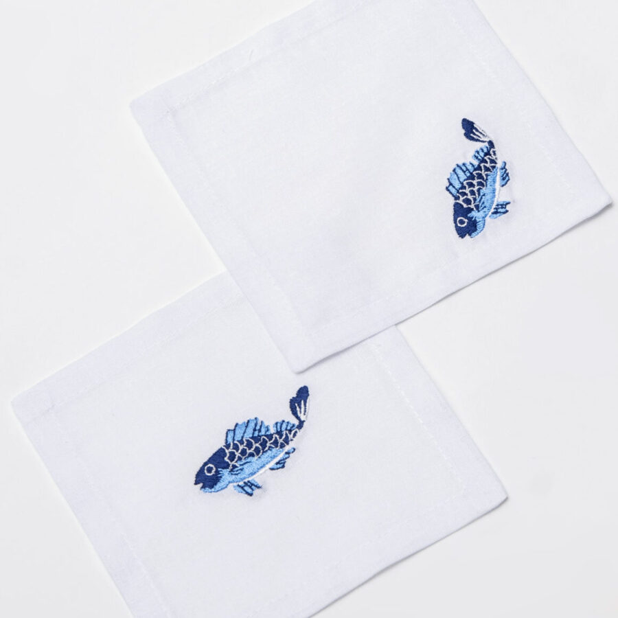 Fish Linen Coasters