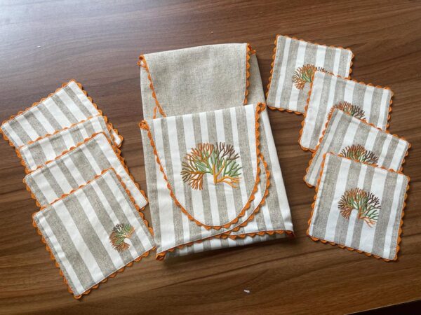 Groove Coral Double Sided Bread Basket Napkin - Image 3