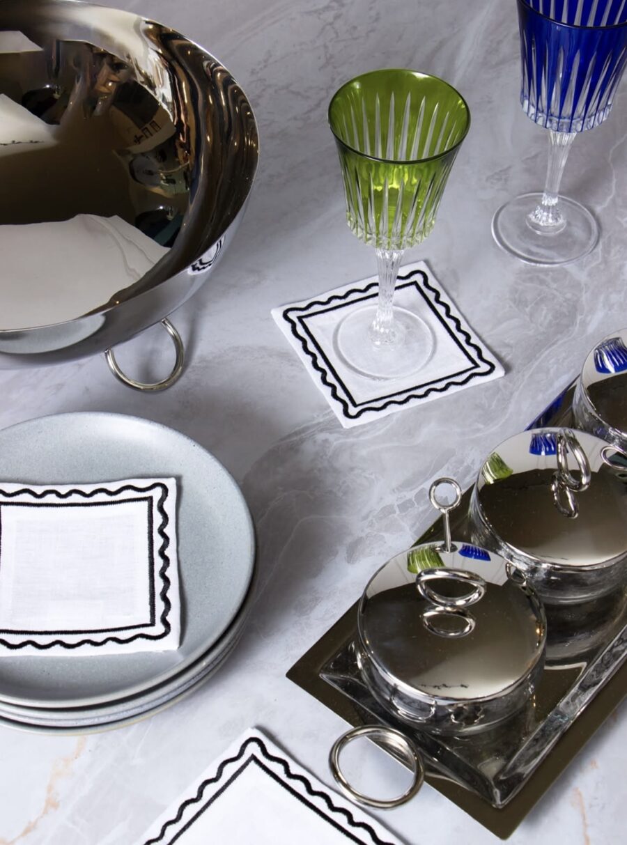 White & Black Natalia Coaster Set