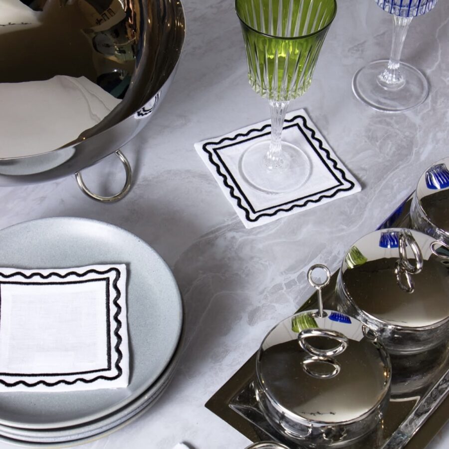 White & Black Natalia Coaster Set